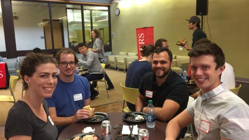 Postdocs having lunch